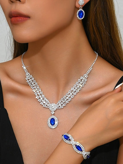 Green Elegant Jewelry Luxury – Necklace Set Crystal Women for