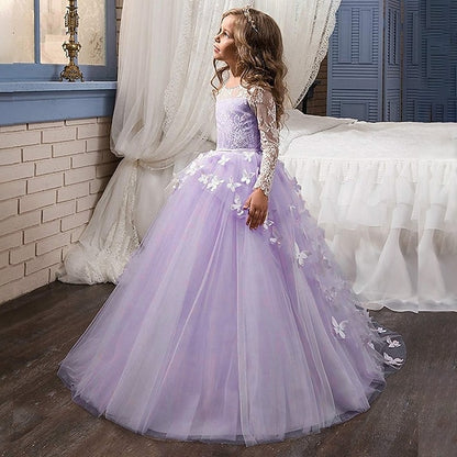 Color Solid Girls' Communion Kids First Dress Party