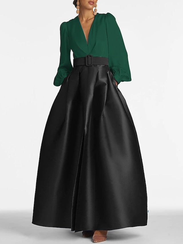 Wedding High Formal Guest Gown Floor Dress A-Line Evening Split
