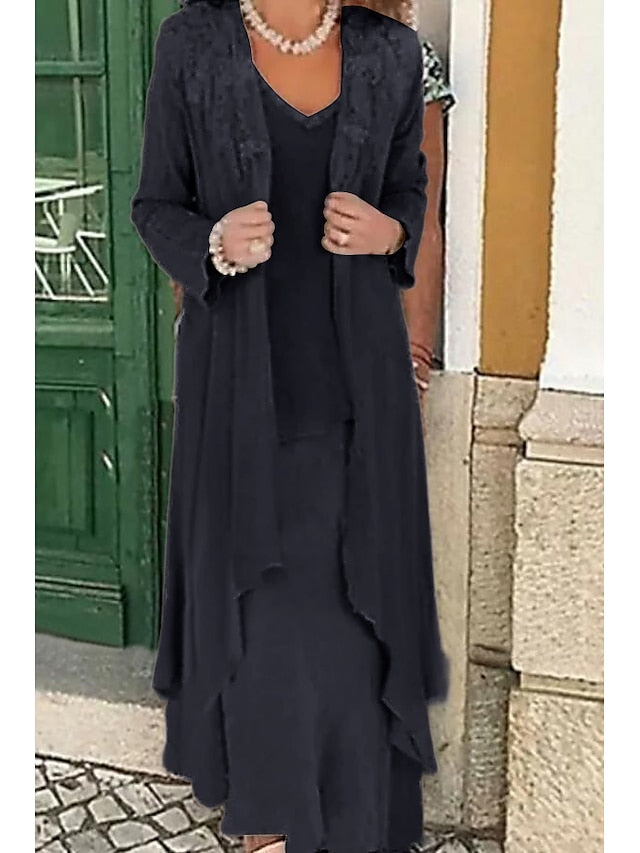 Bride A-Line Mother of Two Piece Dress Wedding the Beach Formal