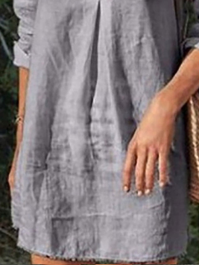 Women's Mini Dress Shift Dress Linen Casual Daily Regular