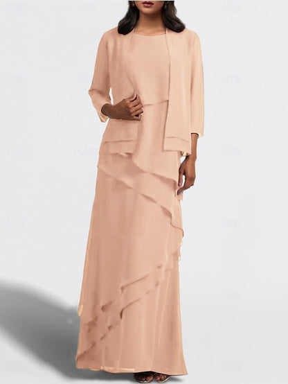 Piece of Dress Guest Elegant Bride the Two A-Line Mother Wedding