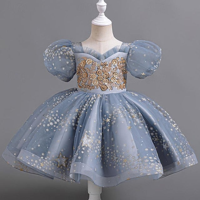 Flower Floral Kids Sequin Girl Party Dress Girls'