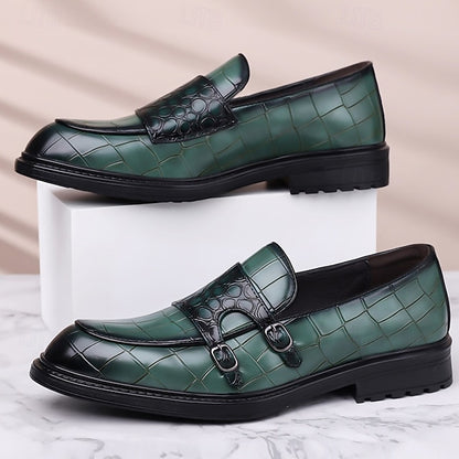 Pattern – Faux Crocodile Leather with Brown Men's Loafers