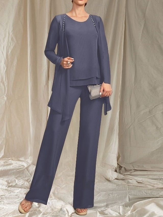Mother the Pantsuit Elegant Piece of 3 Bride Wedding Guest Dress