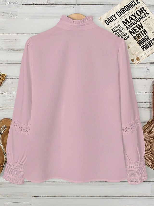 Women's Shirt Blouse Plain Elegant Stylish Modern Long