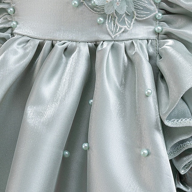 Girls' Wedding Dress Party Floral Toddler Sleeveless