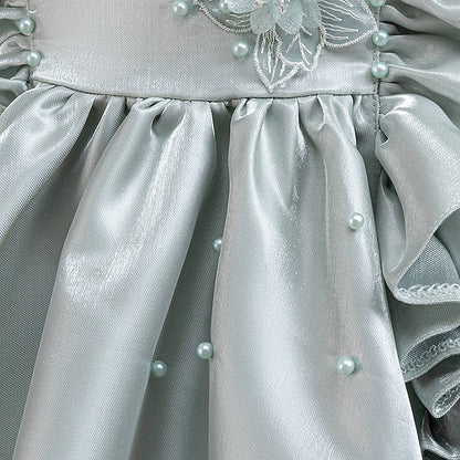 Girls' Wedding Dress Party Floral Toddler Sleeveless