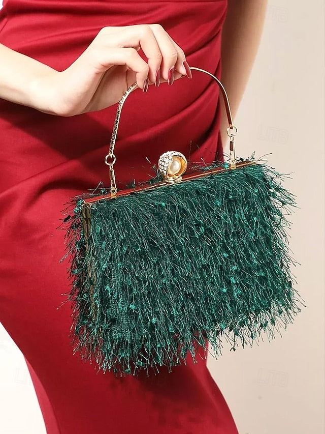 Women's Red Party Handbag – Green Christmas Elegant