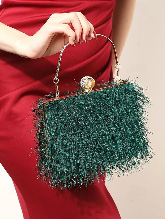Women's Red Party Handbag – Green Christmas Elegant