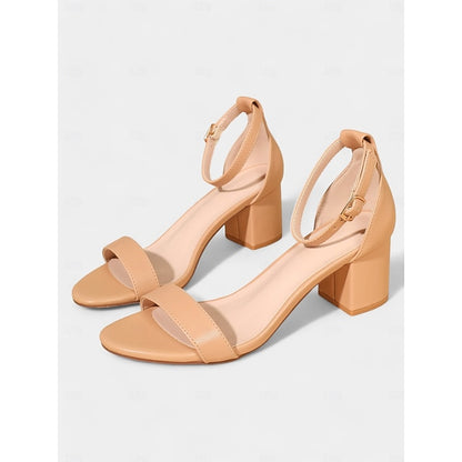 Stylish Ankle Gold Sandals Block with Glitter Heel Women's