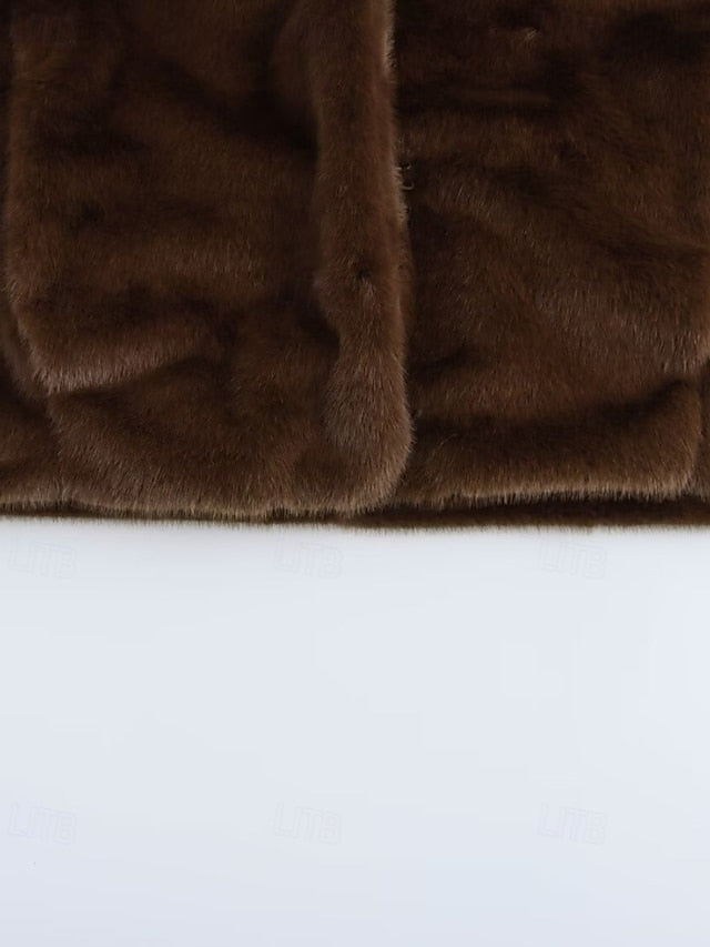 Comfortable Faux Warm Buttons Fur Women's Teddy Coat