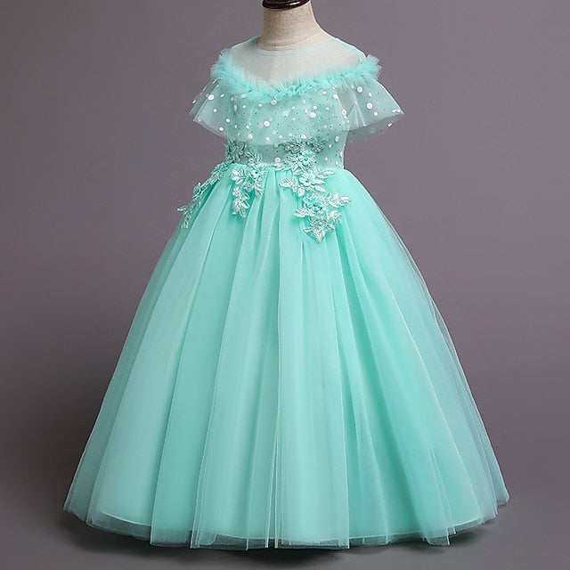 Flower Girl Color Solid Kids Dress Girls' Party