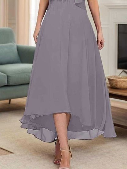 of A-Line Simple Elegant Neck Dress Mother Bride V the