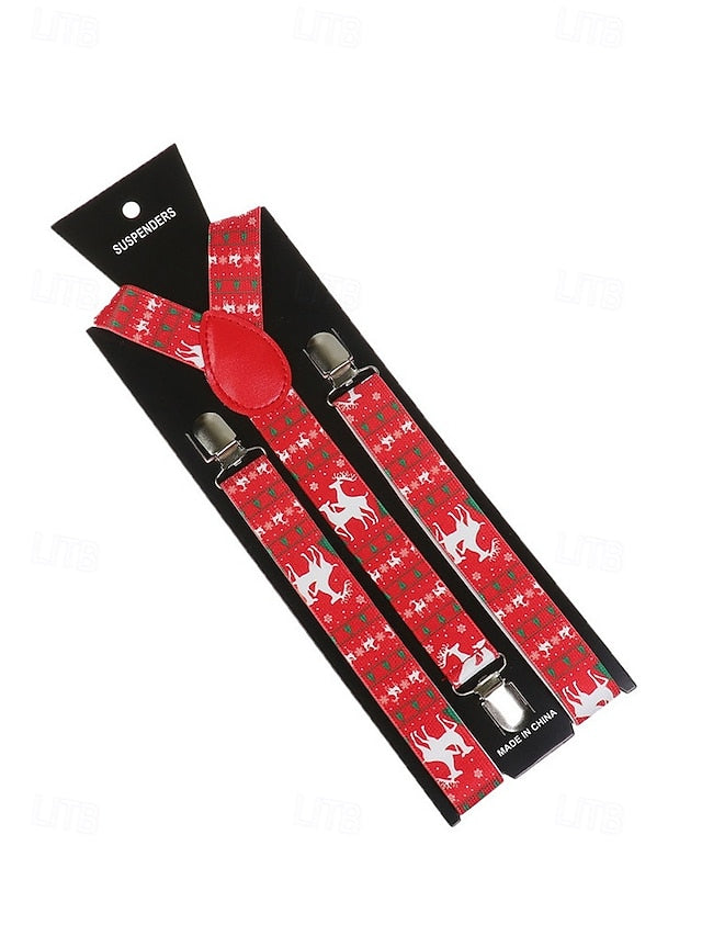 Snowman Suspenders Men's Christmas with