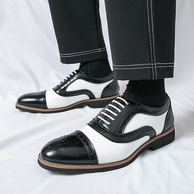 and Brogue Brown Shoes with White Oxford Classic Men's
