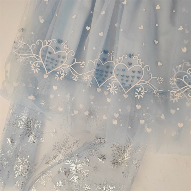 Cloak Dress Frozen Princess Cosplay Elsa Girl Flower