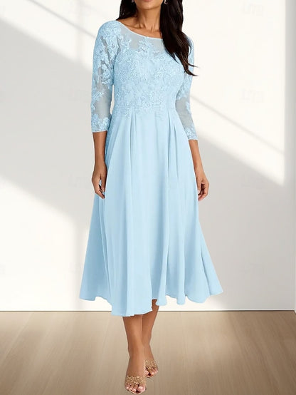 the A-Line Neck Mother Bride Elegant Dress Guest Wedding of Crew