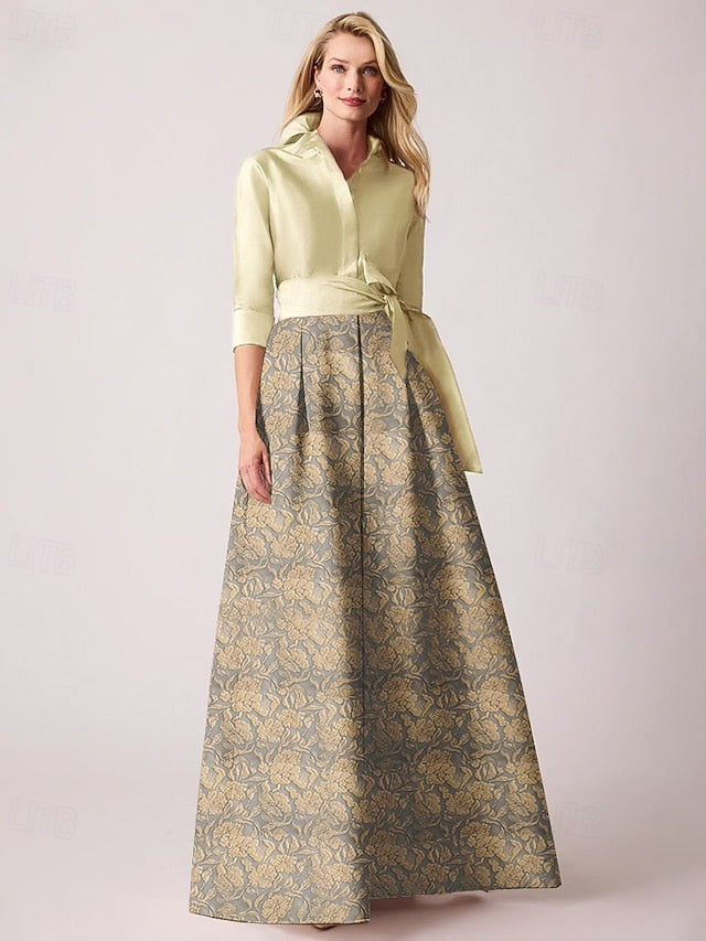 Jacquard Brocade Dresses A-Line Dress Floral Cocktail Elegant