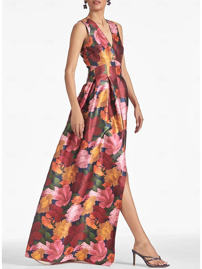 Formal Evening Dress Gown Wedding A-Line High Beach Split