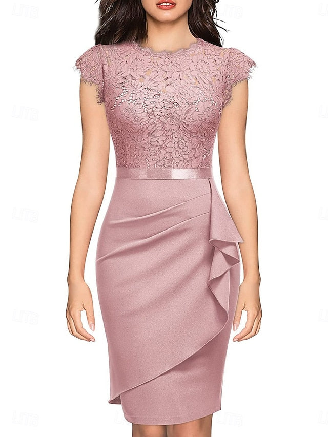 Women's Mini Dress Lace Dress Cocktail Dress Wedding Guest