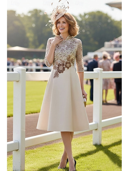 A-Line Knee Length Derby Dress Mother of the Bride Dress Half