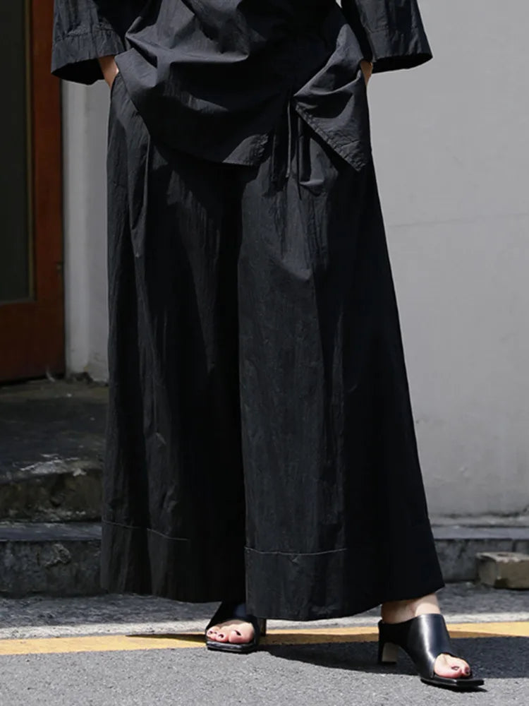 Pantalon kaki élastique à taille large et biologique 