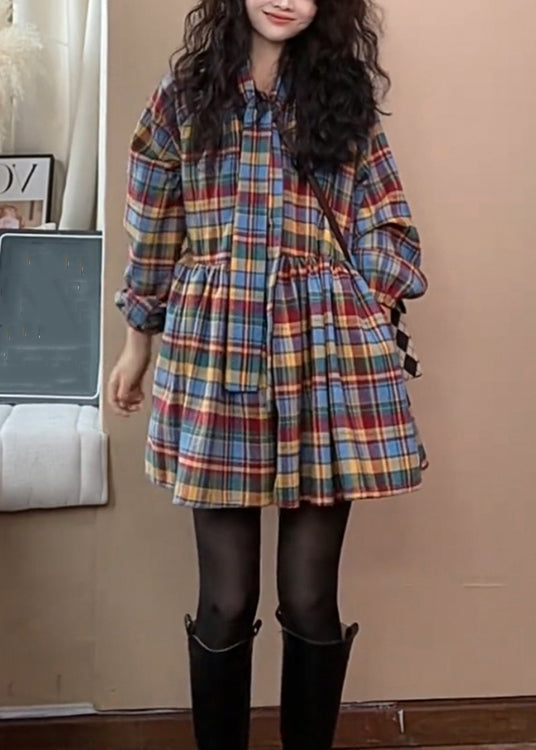 Krawatte Wolle Kleid Neue Taille Hemden Plaid Faltig Frühling 