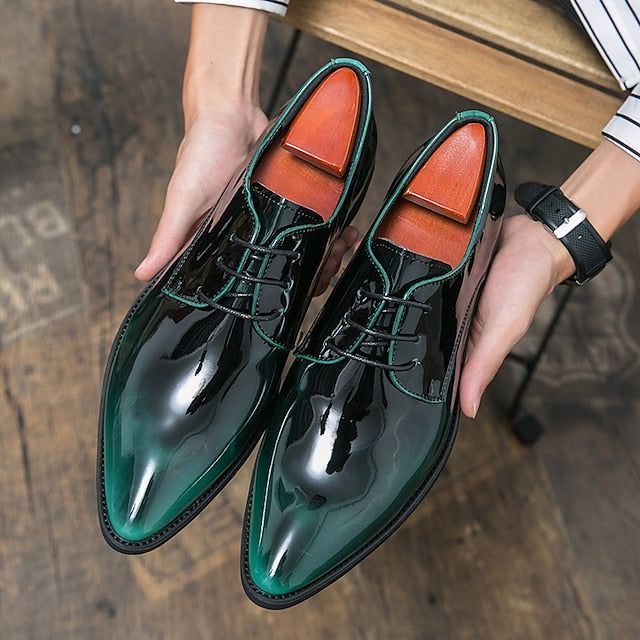 – Leather Oxford Shiny Shoes Formal Men's Dress Patent