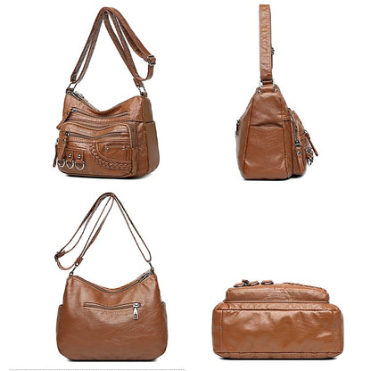 Mehrere Crossbody mit Vintage Leder Damen Kunsttasche