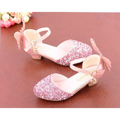– Butterfly Girls' Princess Sparkly Shoes Glitter Pink