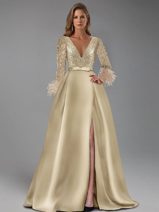 Elegant Gown Long Dress A-Line Length Floor Formal Evening