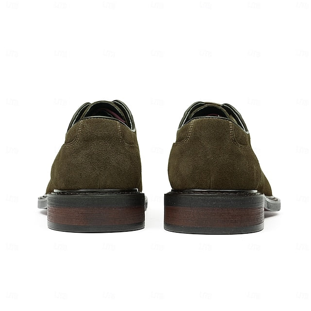 Men's Derby - Shoes Suede Classic Leather Genuine Cowhide