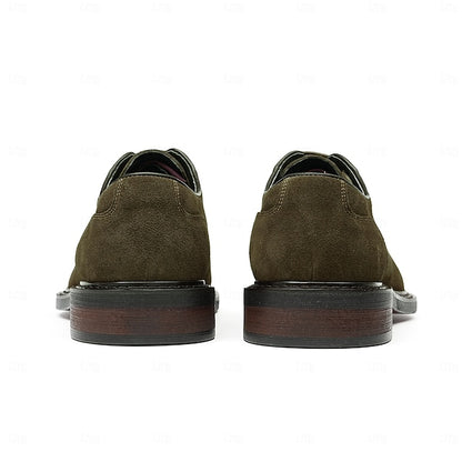 Men's Derby - Shoes Suede Classic Leather Genuine Cowhide