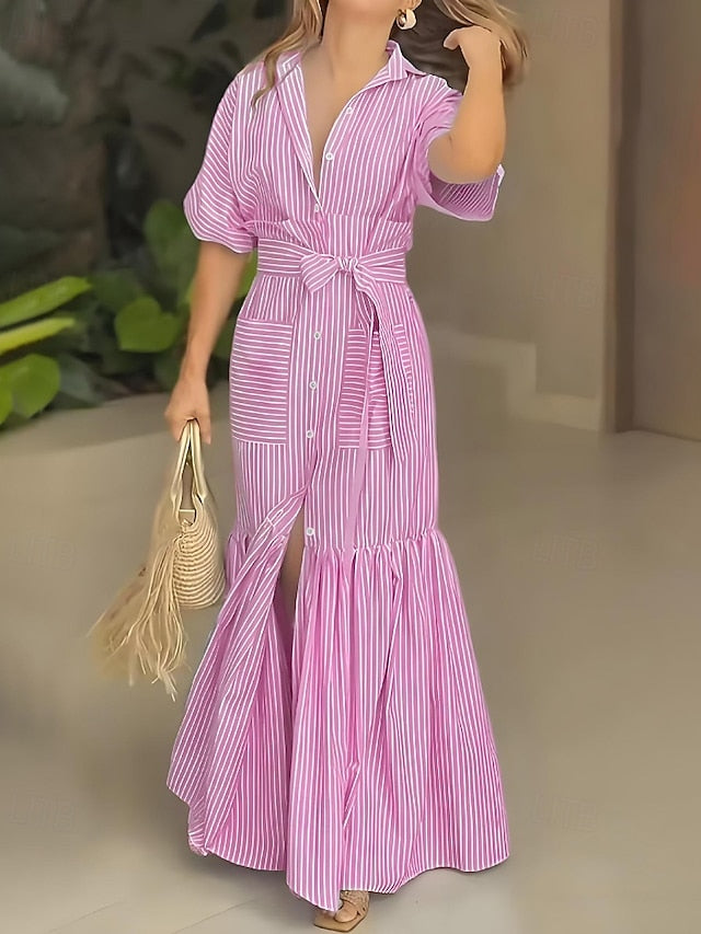 Women's Long Dress Maxi Dress Shirt Dress Modern Daily