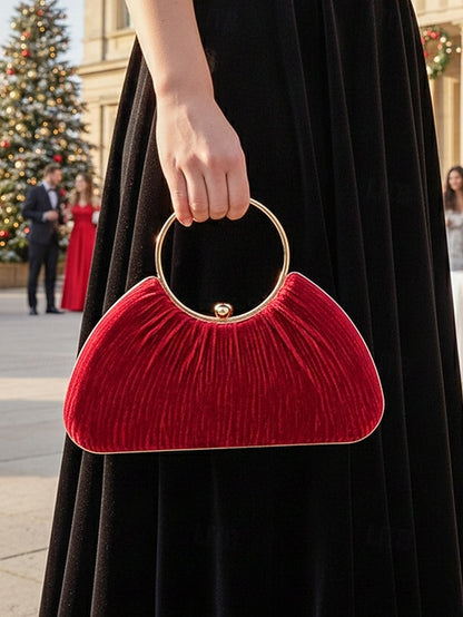 Red – Elegant Handbag Women's Christmas Velvet Party