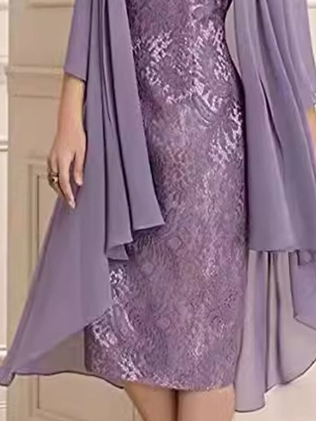 Elegant Piece Sets the Bride Mother of Two Simple Dress