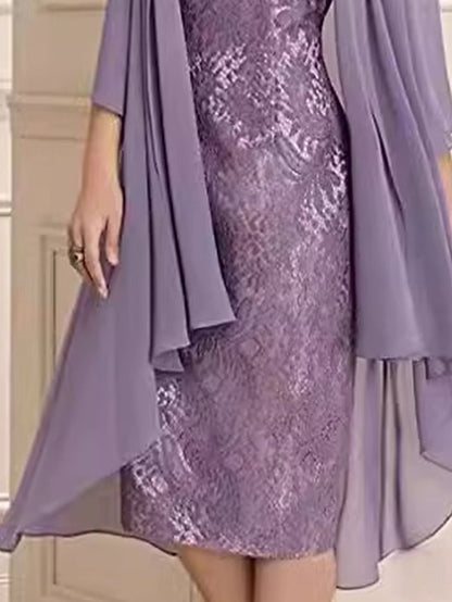 Two Bride Sets Elegant Piece Simple of Dress the Mother