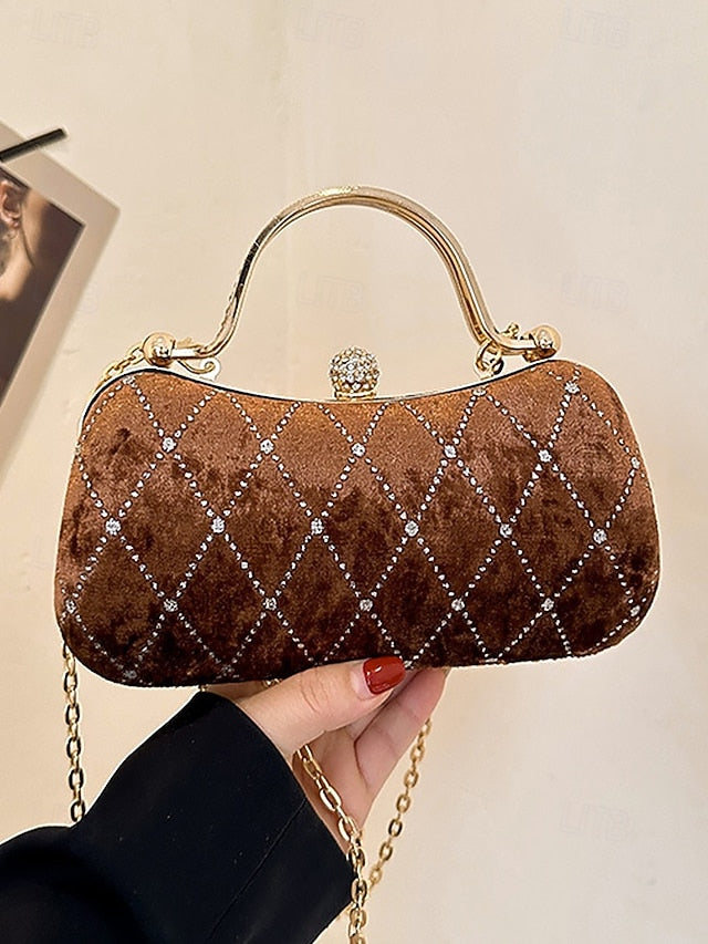 Purse - with Evening Accents Quilted Women's Diamond Velvet