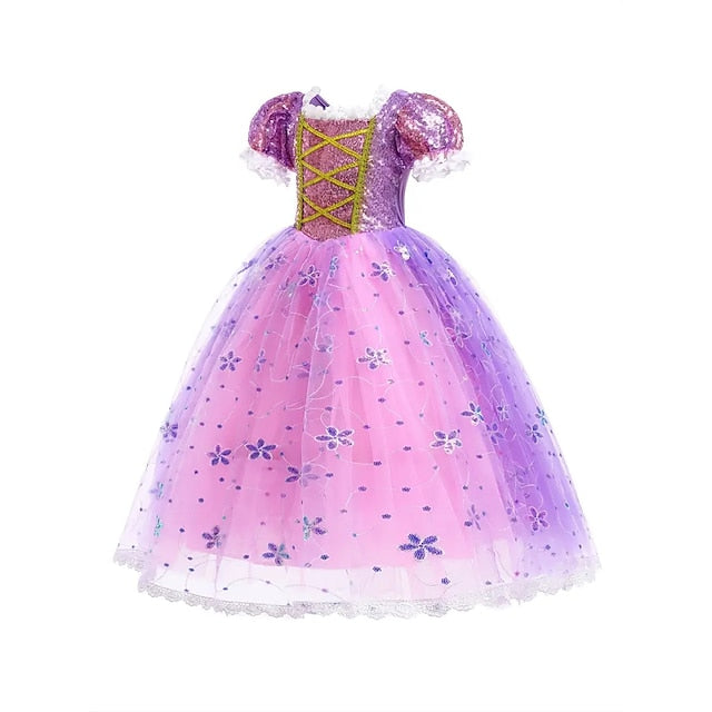 Theme Dress Girl Flower Rapunzel Princess Sofia Party Fairytale