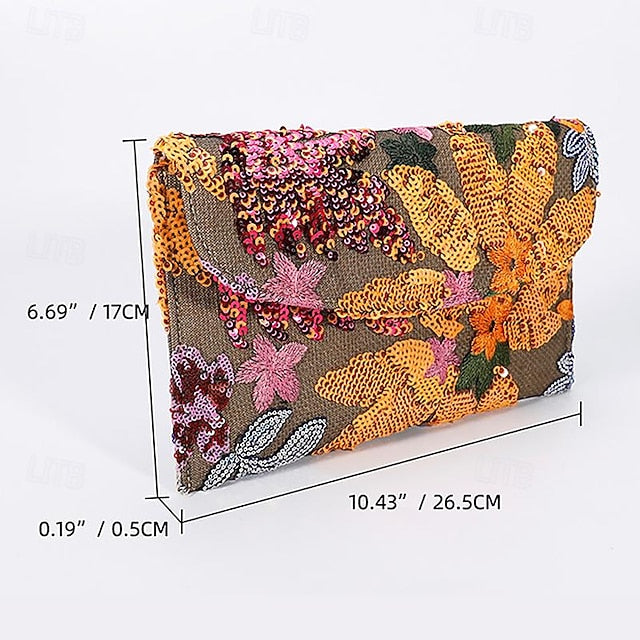 Handheld Floral Clutch - Bag Evening Women's Embroidered