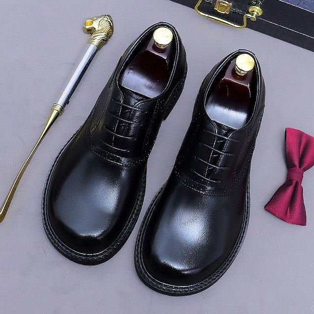 First Oxford Genuine Shoes- Men's Dress Layer Leather