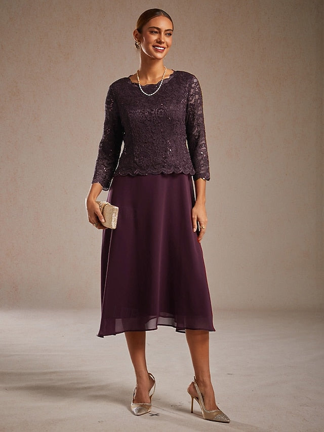 Women's Midi Dress A Line Dress Elegant Wedding Guest