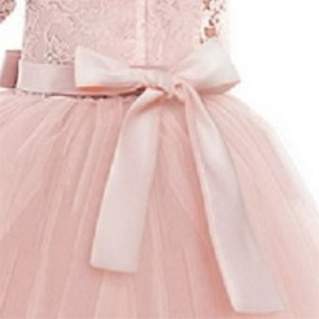 Flower Wedding Dress Kids Half Girl Sleeve Girls'
