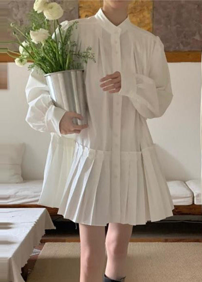 Frühlings-Oversize-weißes Dress Art Cotton Wrinkled Shirt 