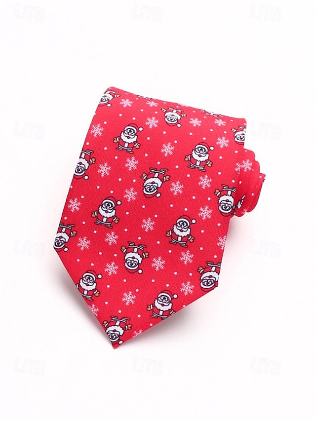 Fun Men's Polyester Tie and Tree Santa Christmas – Silk