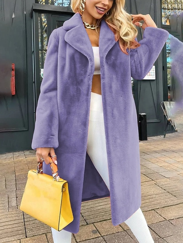 Fur Faux Coat Warm Comfortable Women's Furs