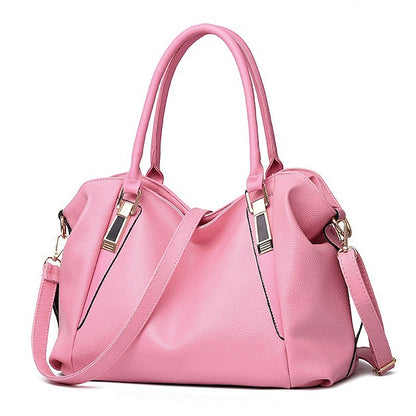 Handles Women’s and Top Faux with Handbag Black Leather