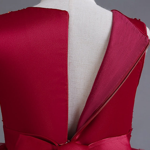 Kids Solid Sequin Dress Party Girls' Sleeveless Color