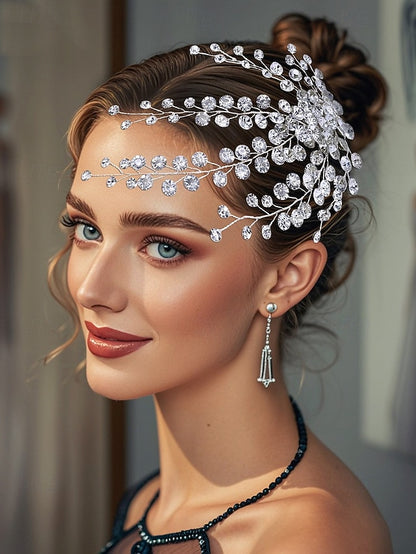 – Rhinestone Crystal Hair Bridal Accessory Flower and Elegant